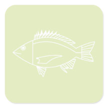 Black Bream in White on Pastel Green