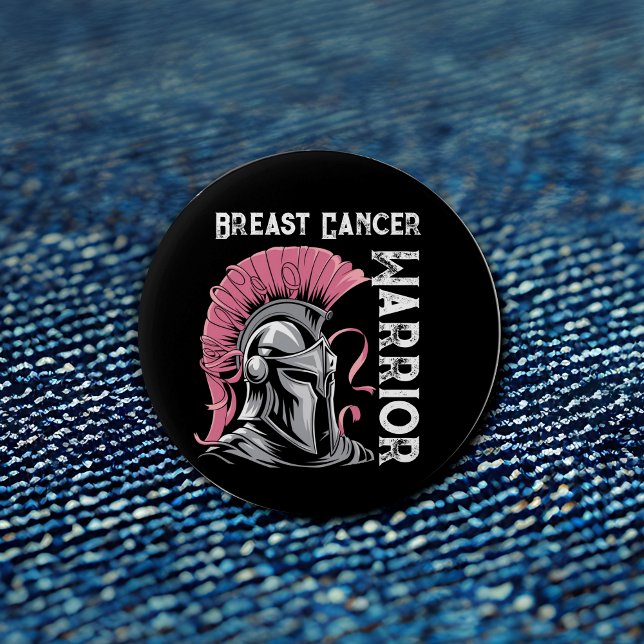 Black Breast Cancer Warrior 6 Cm Round Badge (Creator Uploaded)