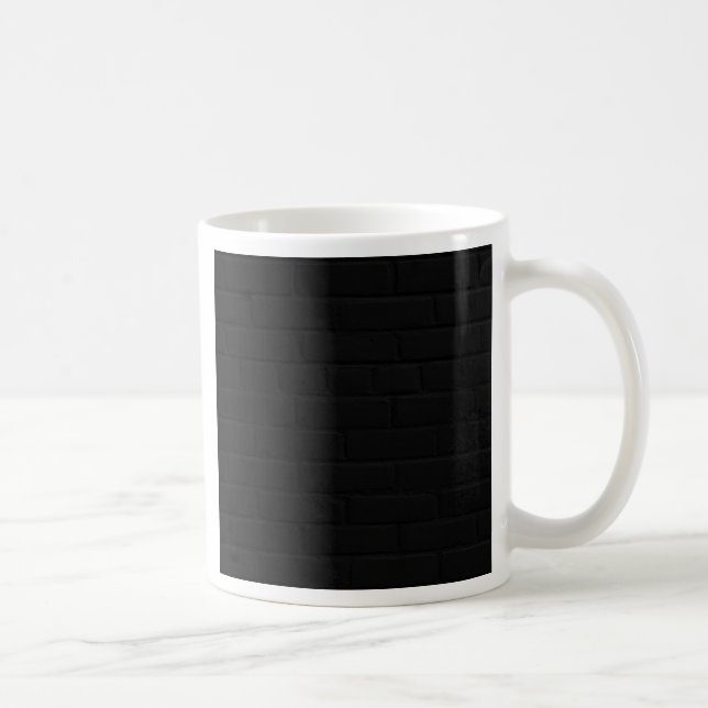 Black Brick Wall Coffee Mug (Right)