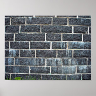 Black Brick Wall Texture Poster