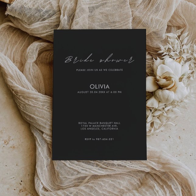 Black Bridal Shower Invitation (Black Bridal Shower Invitation)