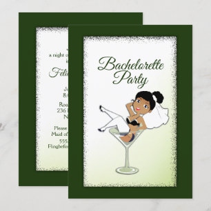 Black Bride Bachelorette Party Invitation