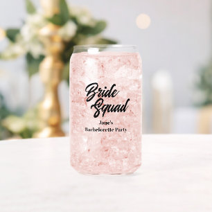 Black Bride Squad Bachelorette Party Can Glass