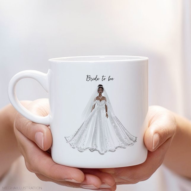 Black bride, white gown, coffee mug (Creator Uploaded)