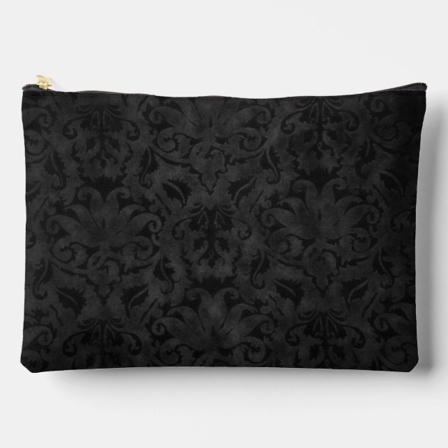 Black Brocade Accessory Pouch (Front)