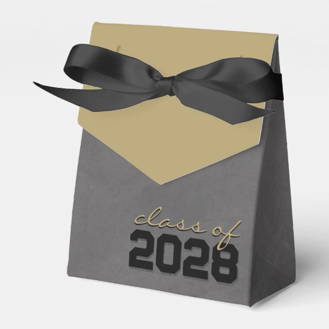 Black & Bronze Chalkboard Graduation Gift Boxes (Front Side)