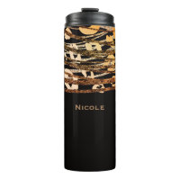 Black & Bronze Copper Gold Leopard Cheetah Print