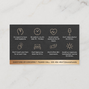 Black Bronze Retro Botox Aftercare Guide Business Card