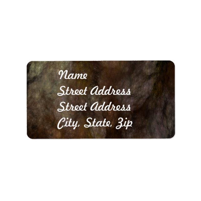 Black & Brown Abstract Fractal Address Sticker (Front)