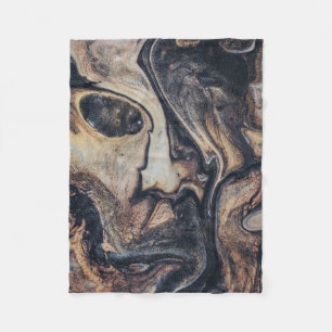 Black, brown, and gray abstract painting fleece blanket