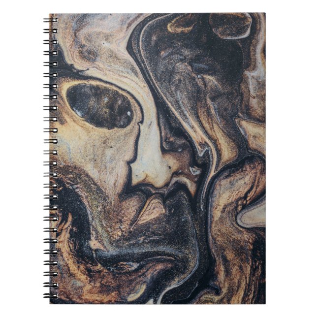 Black, brown, and grey abstract painting notebook (Front)