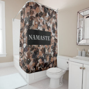 Black, Brown and Grey Paint Splatters Shower Curtain