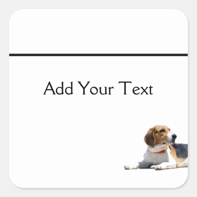 Black Brown and White Beagle Dog Sticker (Front)