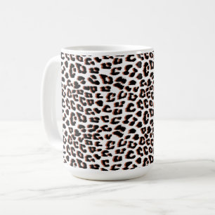 Black Brown and White Leopard Print  Coffee Mug