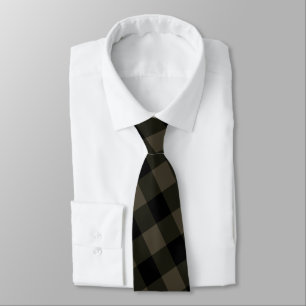 Black Brown Art Checked Tie