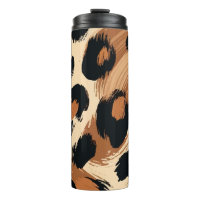 Black Brown Cream Painted Leopard Animal Print 
