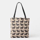 Black Brown Dachshunds All-Over-Print Tote Bag