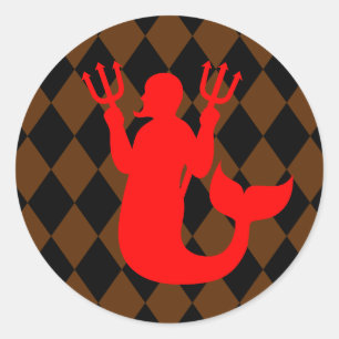 Black & Brown Diamonds Classic Round Sticker