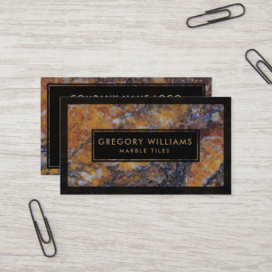 Black & Brown Faux Marble Business Card