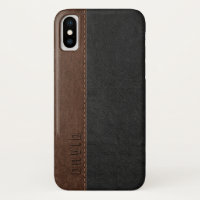 Black & Brown Faux Vintage Leather Texture