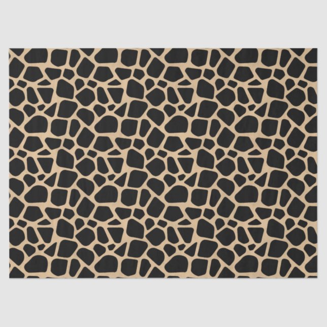 Black Brown Giraffe Print Tissue Paper (Front)