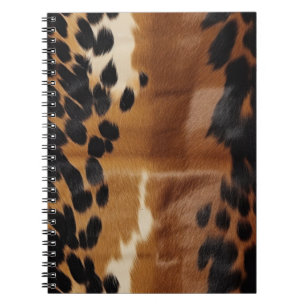 Black Brown Gold Cowhide Notebook