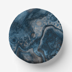 Black, Brown, Grey and Blue Abstract Modern  Paper Plate