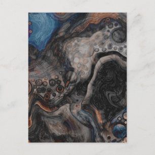 Black, Brown, Grey and Blue Abstract Modern Postcard