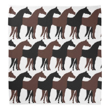 Black, Brown Horses/White Background