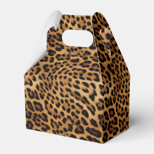 Black Brown Leopard Favor Box
