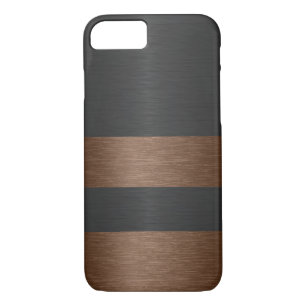 Black & Brown Metallic Brushed AluminumTexture iPhone 8/7 Case