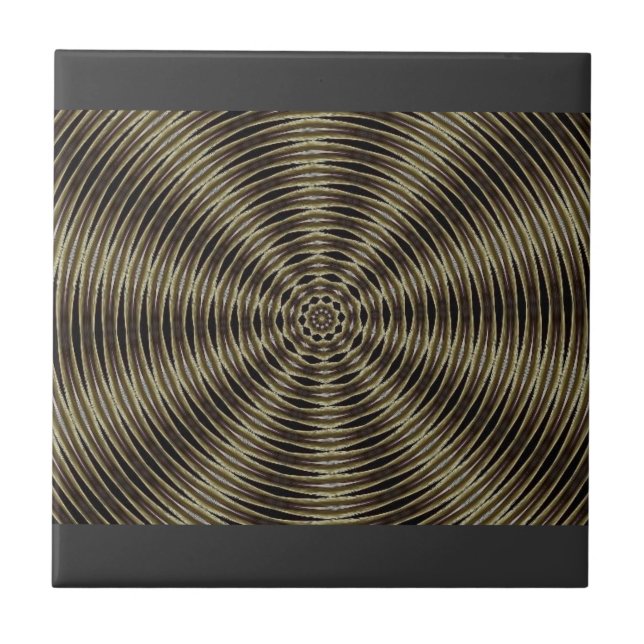 Black & brown spiral ceramic tile (Front)