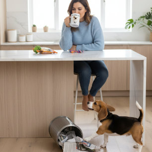  Black & browns Beagle Mug/ typography/Personalise Coffee Mug