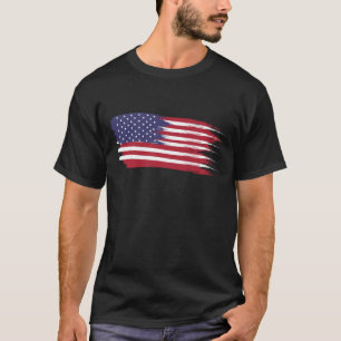 Black Brush Stroke American Flag Shirt