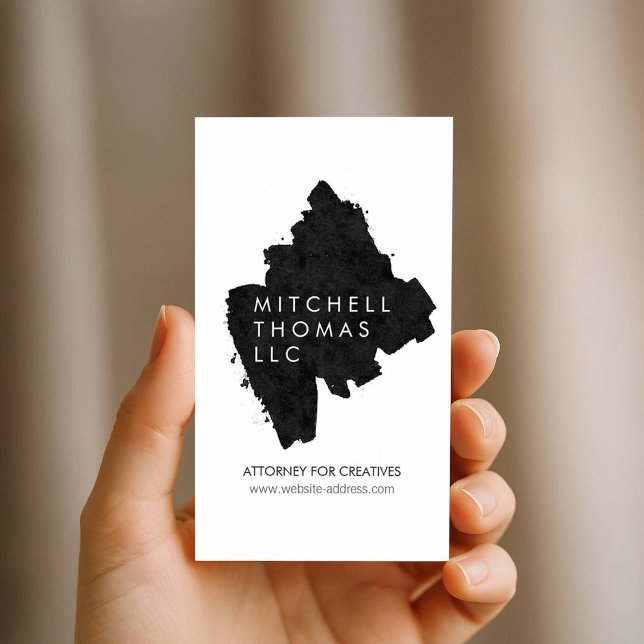 Black Brush Strokes Creative Professional Business Card (Creator Uploaded)