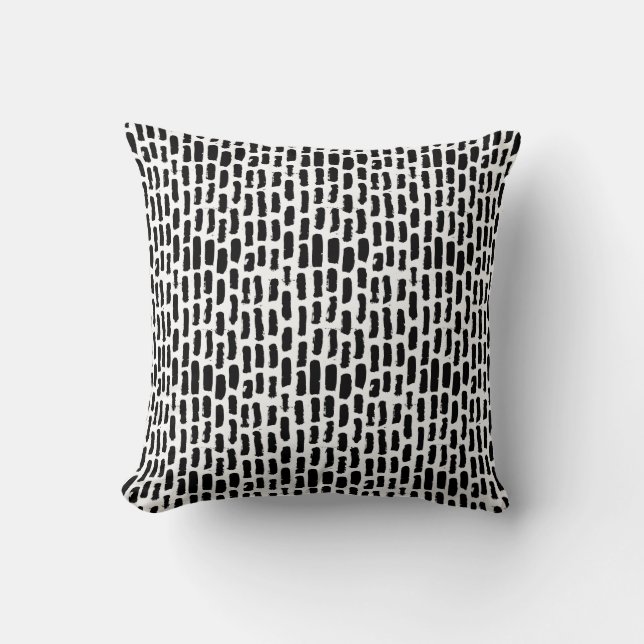 Black Brush Strokes Pattern Cushion (Front)