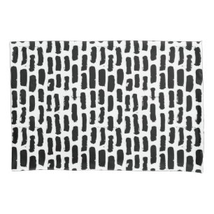 Black Brush Strokes Pattern Pillowcase