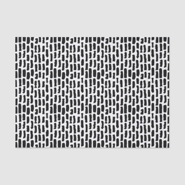 Black Brush Strokes Pattern Tissue Paper (Front)
