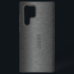 Black Brushed Aluminium Print Samsung Galaxy Case<br><div class="desc">Image of a black dark grey metallic brushed aluminium look. Available on other products and in 8 different colours. Customisable and optional monogram</div>