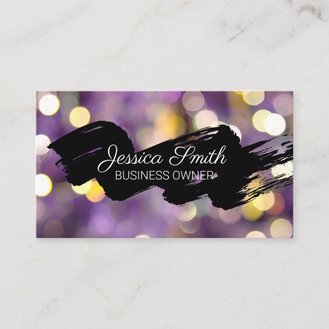 Black Brushed | Bokeh Business Card (Front)