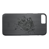 Black Brushed Faux Aluminium Look With  Lion Head Case-Mate iPhone Case (Back (Horizontal))