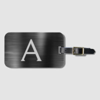 Black Brushed Metal Monogram Name and Initial