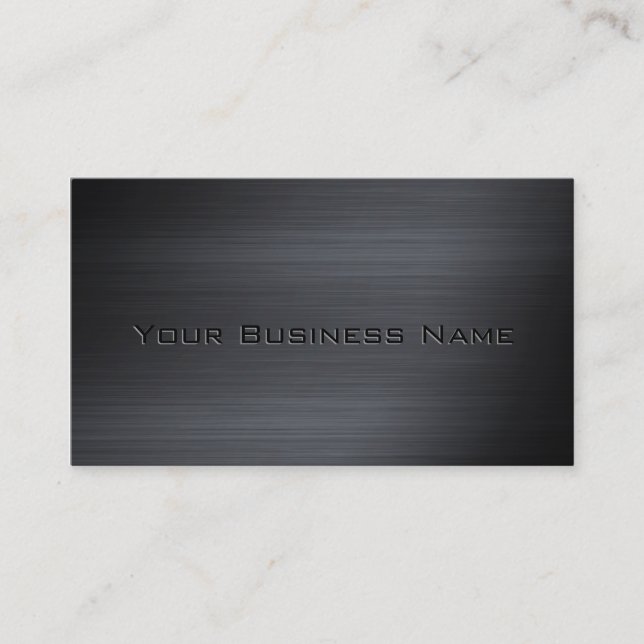 Black Brushed Metallic  Minimalistic Business Card (Front)