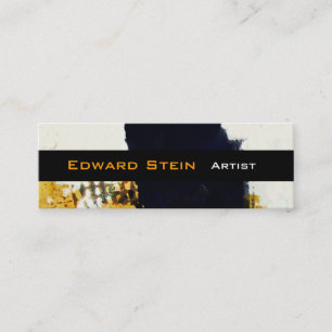 Black Brushstroke Painterly Abstract Expressionist Mini Business Card