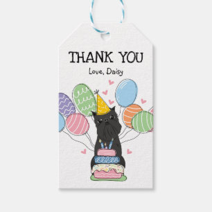 Black Brussels Griffon Dog Birthday Favour Gift Tags