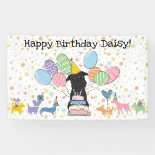 Black Brussels Griffon Dog Birthday Party Banner