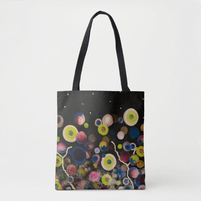 Black Bubble totebag Tote Bag (Front)