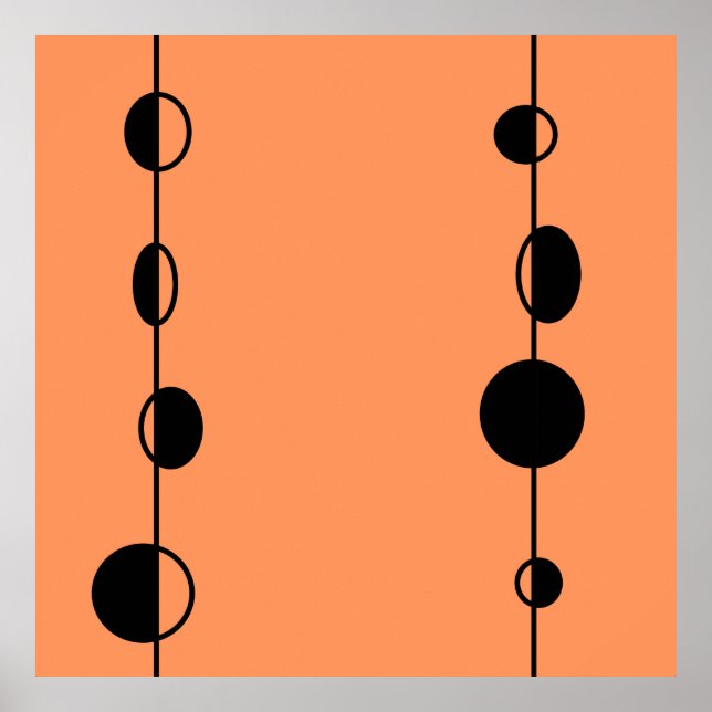 Black bubbles and lines on "peach fuzz" background poster (Front)