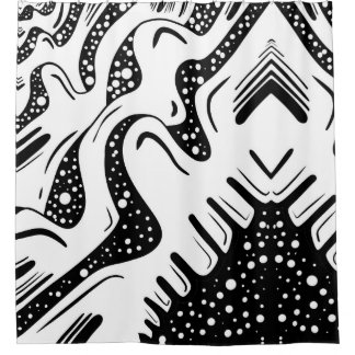 Black Bubbles Shower Curtain