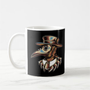 Black Bubonic Plague Doctor Illustration Coffee Mug